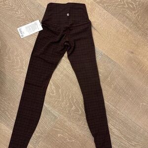 Brown Plaid Lululemon Align leggings pant 28’